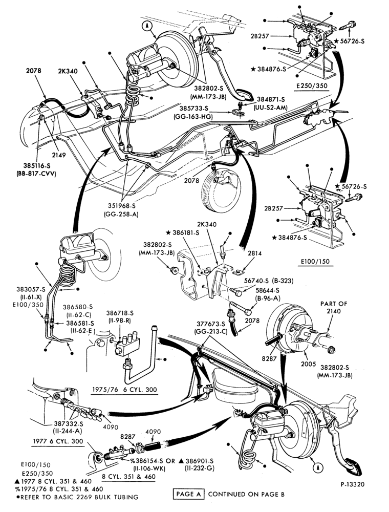 Схема BRAKES-Disc brake system (1980/86) - Page A-E100/350