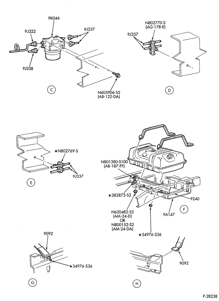 Схема 6 CYL. 4.9L (300 C.I.D.)-GAS-U150 - w/aft axle tank- Page B