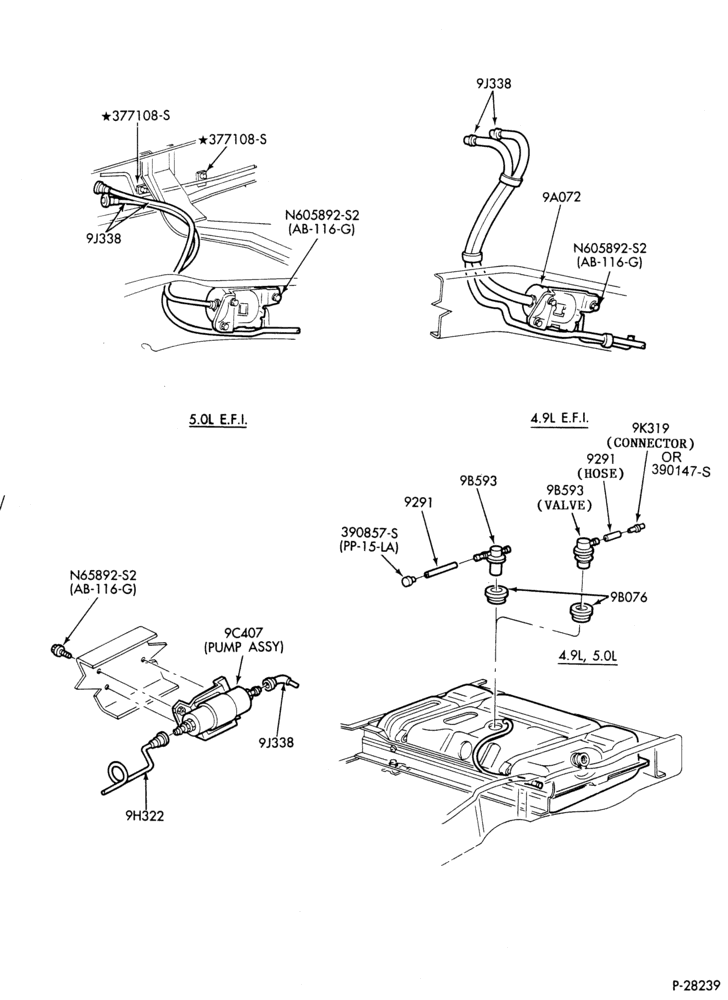 Схема 8 CYL. 5.8L (351 C.I.D.)-W-GAS-U150 - w/aft axle tank- Page C