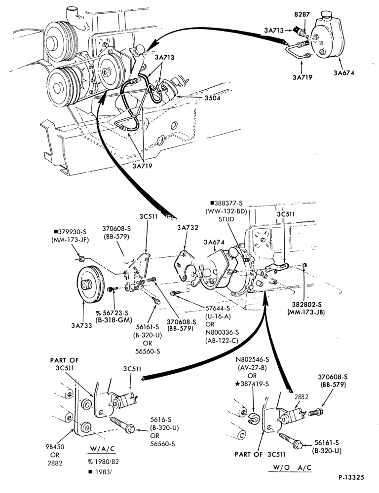 Схема STEERING-(1980/86) - 6 cyl. 300 (4.9L)-E100/350