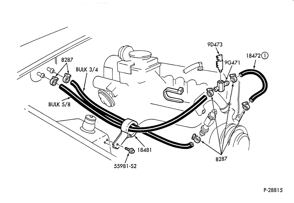Схема HEATER HOSES & TUBES-6 cyl. - 3.3L-P,MP