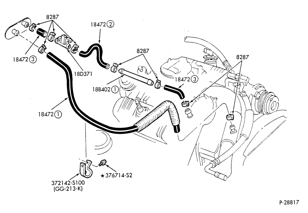 Схема HEATER HOSES & TUBES-6 cyl. - 3.8L - w/A/C - w/ATC-G,MG