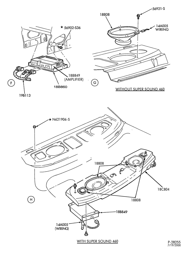 Схема Аудиосистема, ANTENNAS AND SPEAKERS-Radio - AM/FM, cassette player, compact disc player , antenna, amplifier, speakers & wiring - B/T 63 - Page C