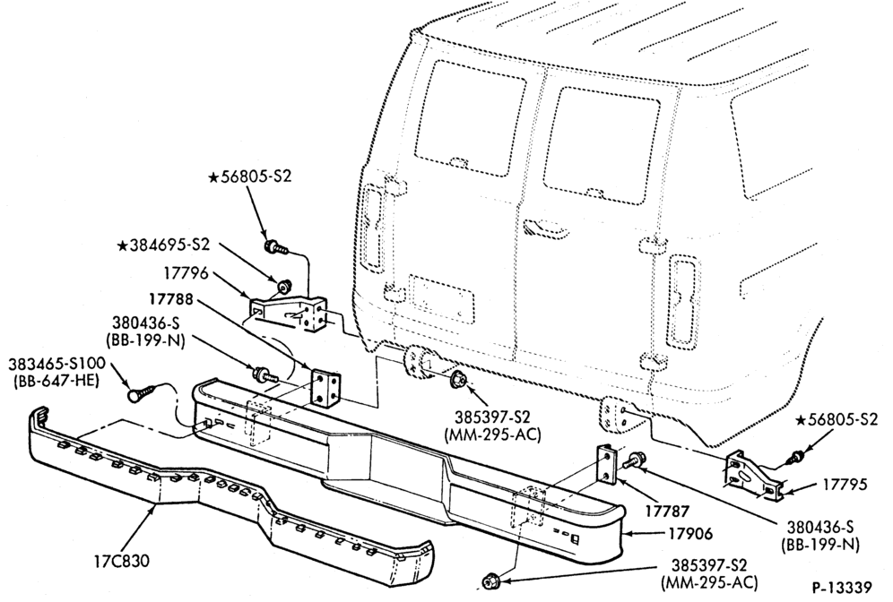 Схема BUMPERS-Rear bumper parts - w/step bumper-All