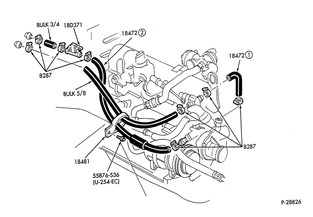 Схема HEATER HOSES & TUBES-6 cyl. - 3.3L - w/A/C - w/ATC-G,MG