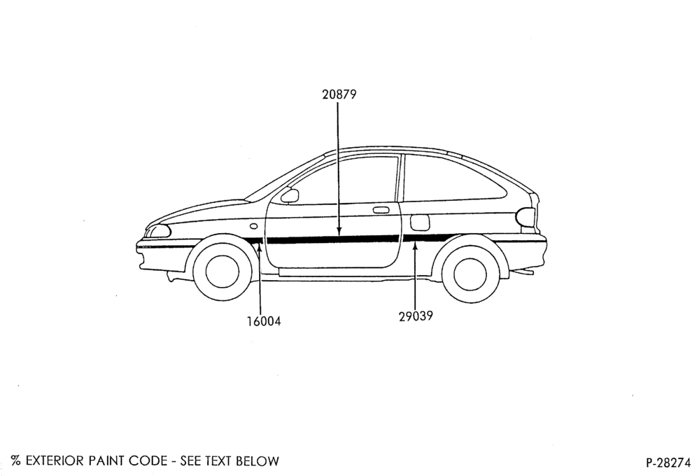 Схема ASPIRE -- BODY TYPE 61 -- BODY SIDE MOULDINGS