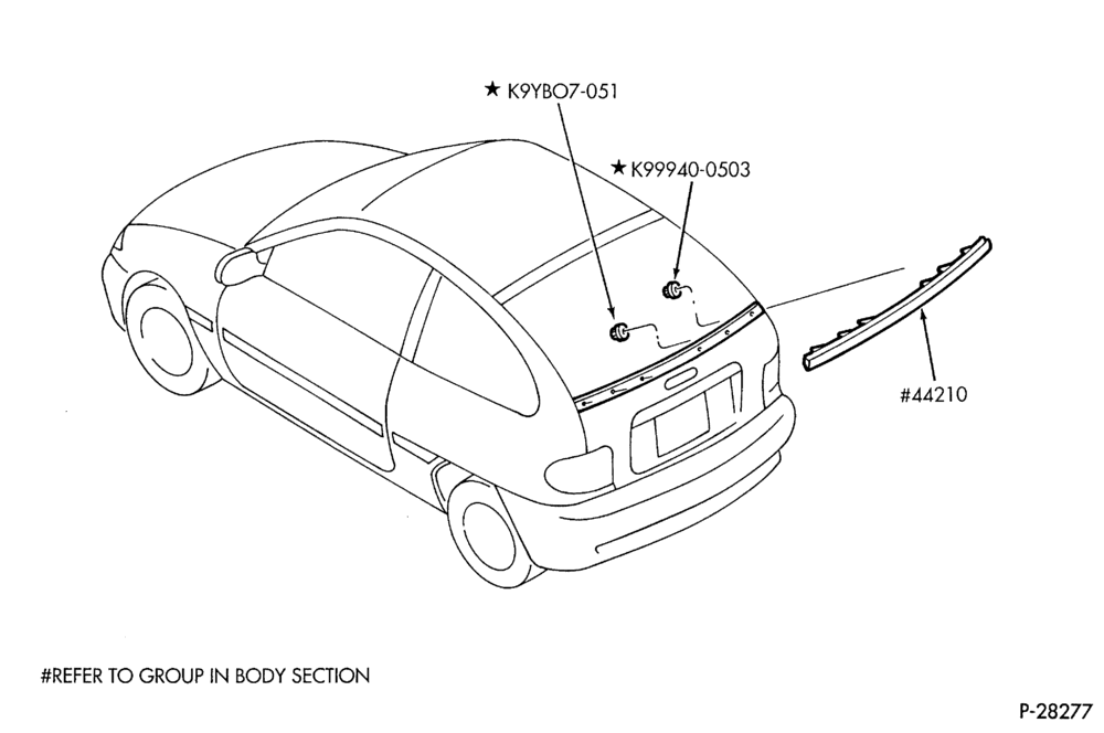 Схема ASPIRE -- SPOILER (KICKER) - LIFT GATE