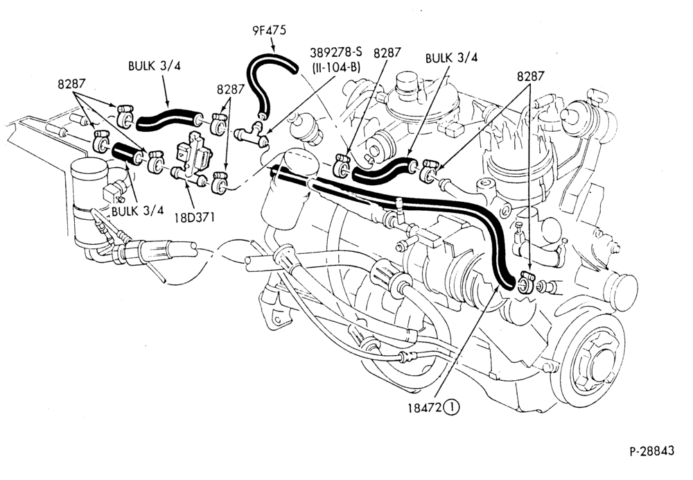Схема HEATER HOSES & TUBES-8 cyl. - 5.0L - exc. Canada-DT