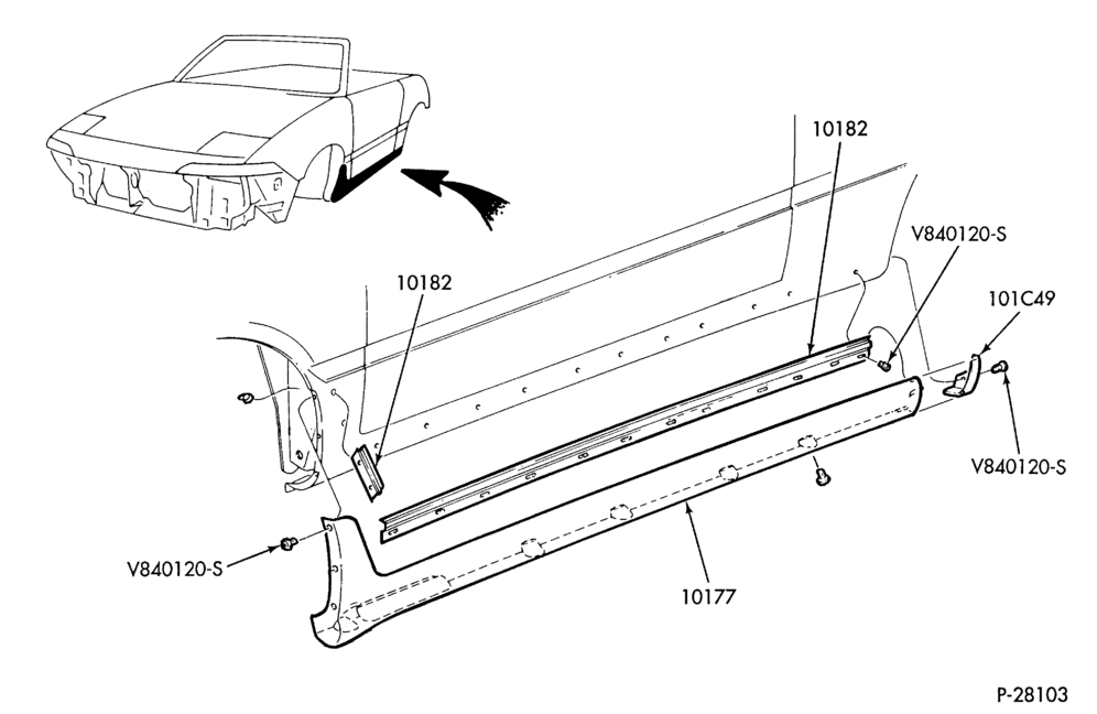 Схема CAPRI -- ROCKER PANEL MOULDINGS