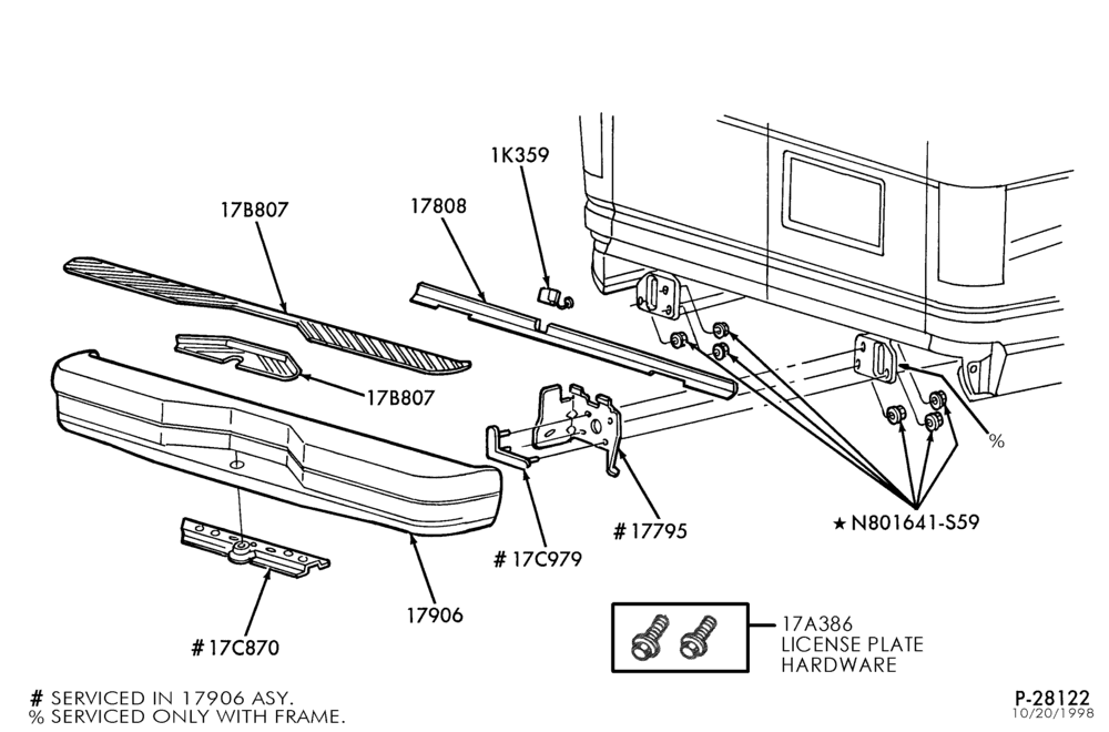 Схема BUMPERS-Rear bumper parts - with step-E150/450