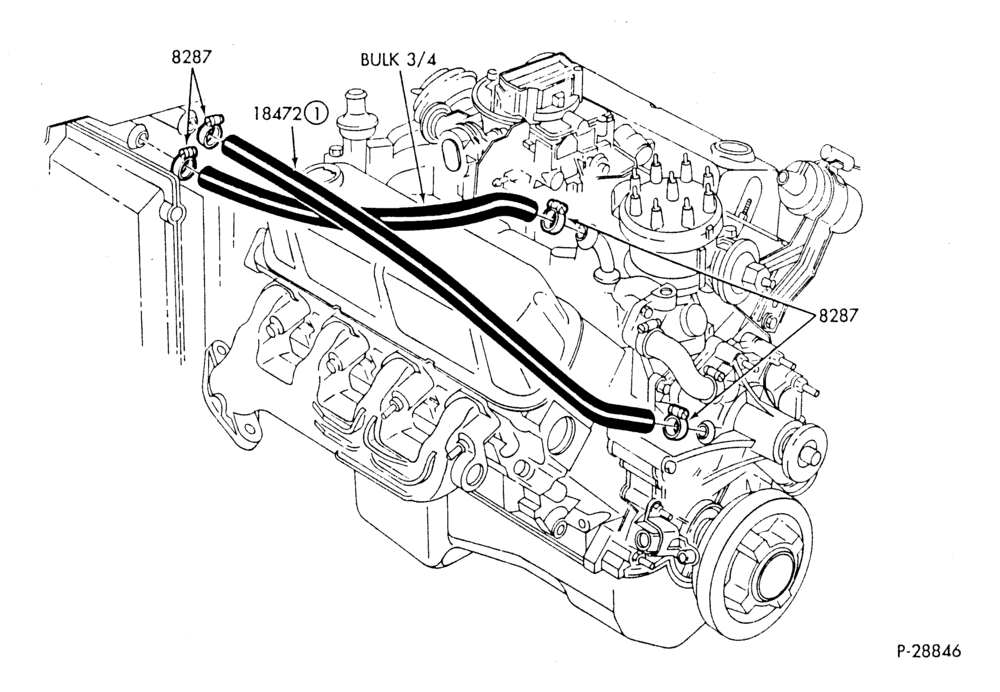 Схема HEATER HOSES & TUBES-8 cyl. - 4.2L & 5.0L & 5.8L - w/o EEC-A,MA