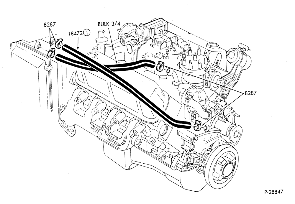 Схема HEATER HOSES & TUBES-8 cyl. - 5.0L & 5.8L - w/o EEC-D