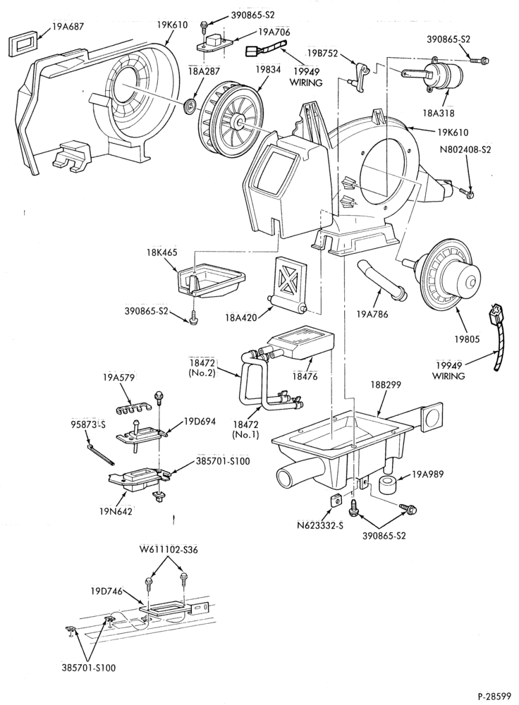 Схема HEATERS-Auxiliary Heater & related parts - w/o A/C-TW