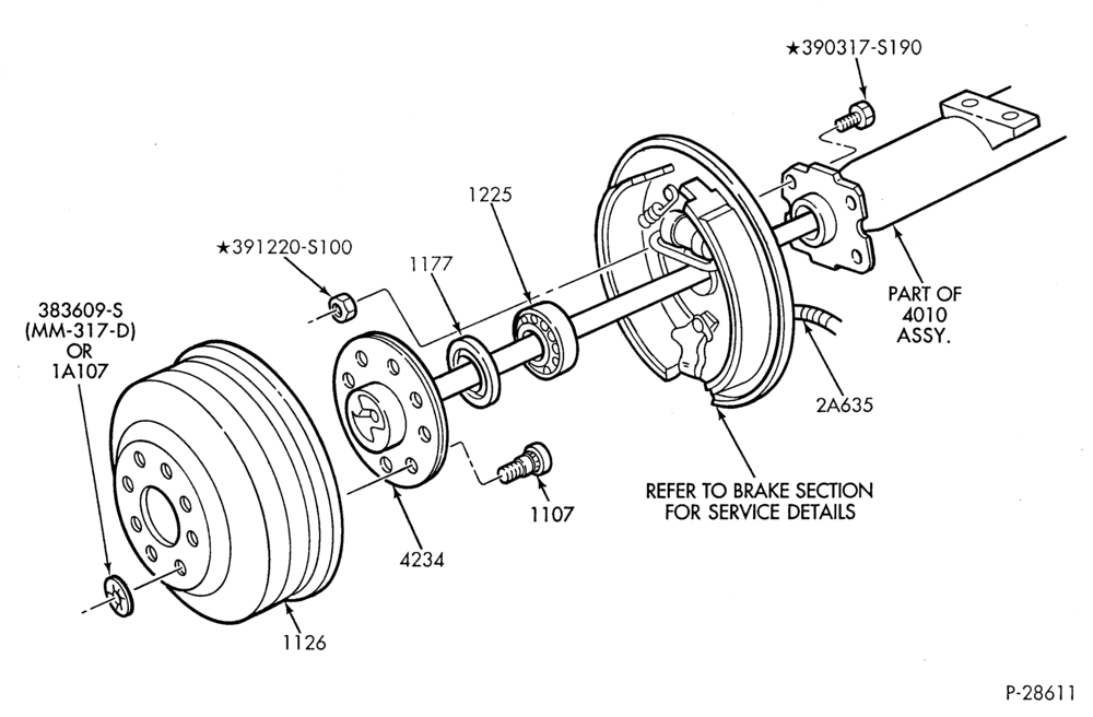 Схема Колёса, HUBS & DRUMS-Rear drum brake assembly - single-F150