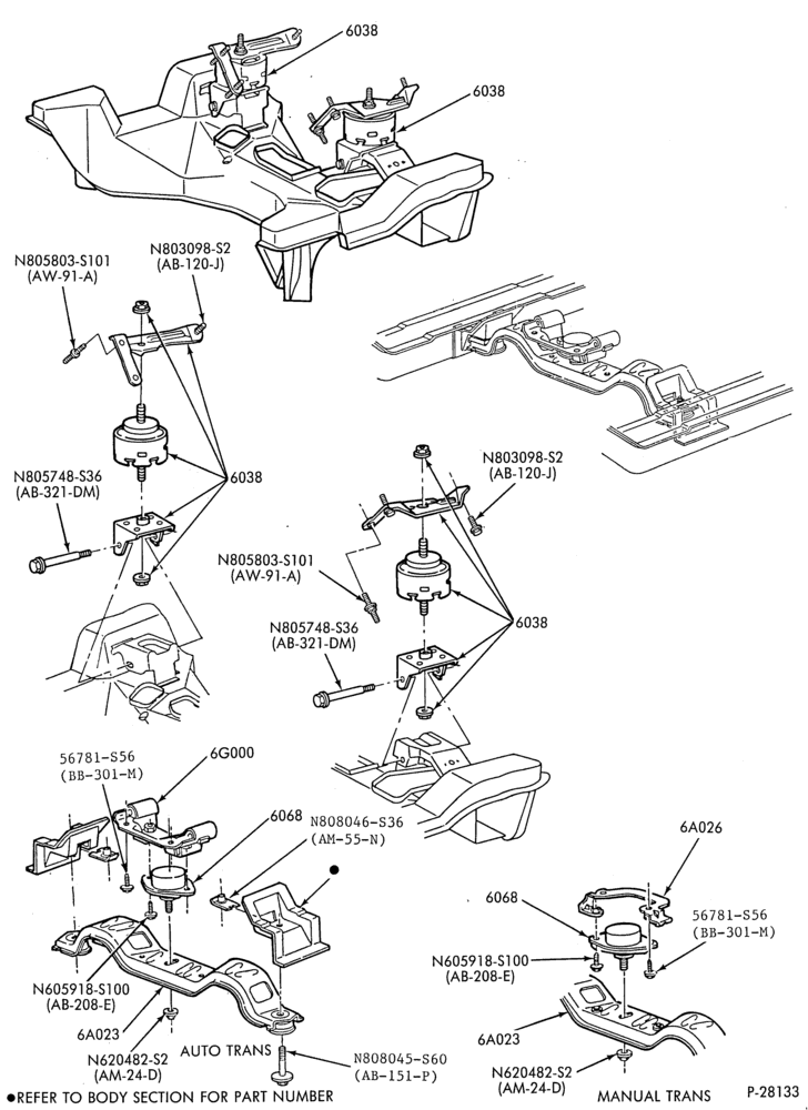 Схема 8 CYL. 4.6L - SOHC-Engine supports