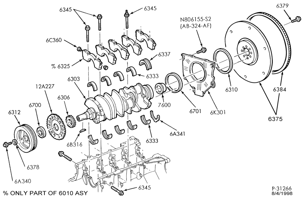 Схема 8 CYL. 4.6L - DOHC-Crankshaft & flywheel
