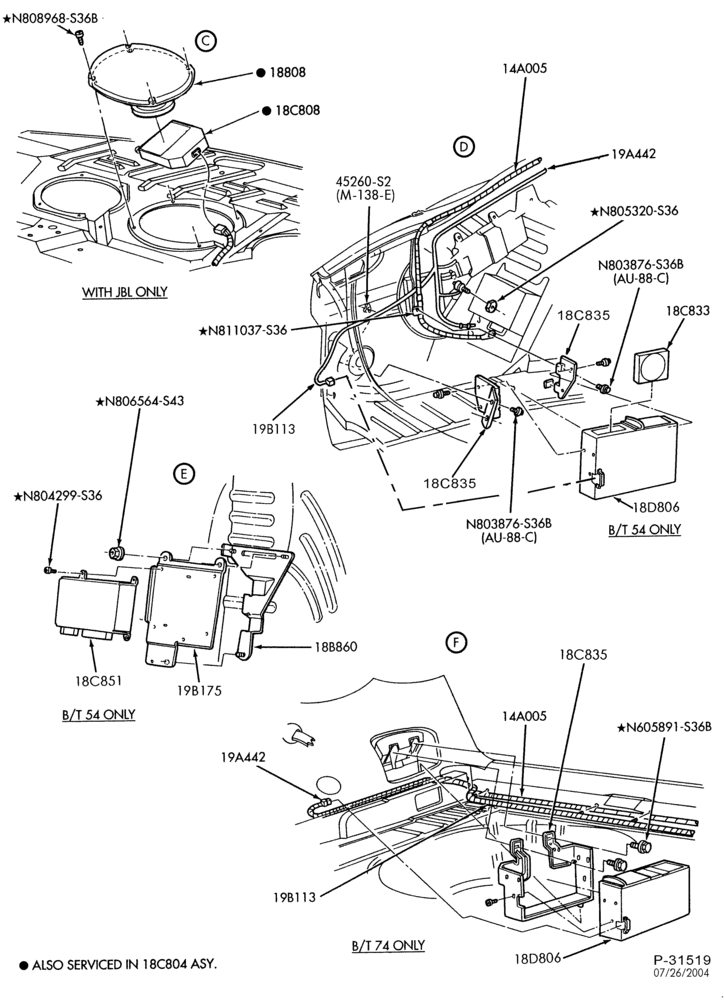 Схема Аудиосистема, ANTENNAS AND SPEAKERS-Radio & related parts - Page B