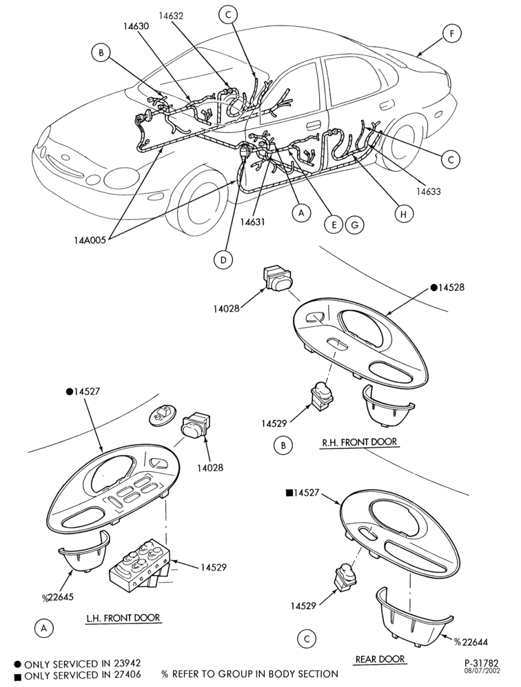 Схема ELECTRICAL SYSTEMS-Power window door locks, mirrors & controls - Page A