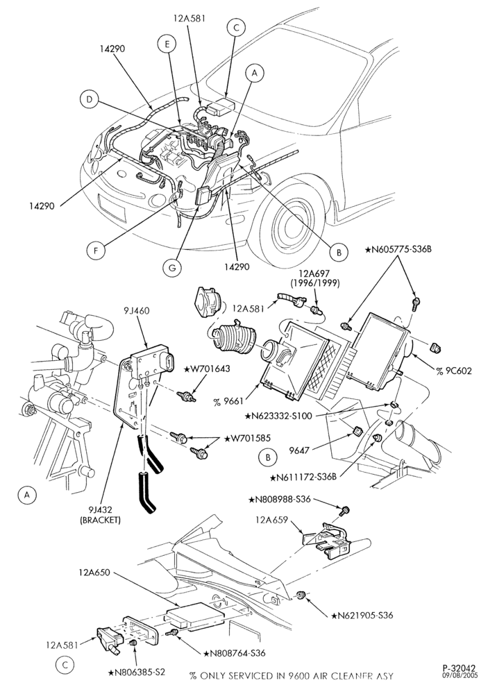 Схема 6 CYL. 3.0L - DOHC-Powertrain control module (P.C.M.) - Page A