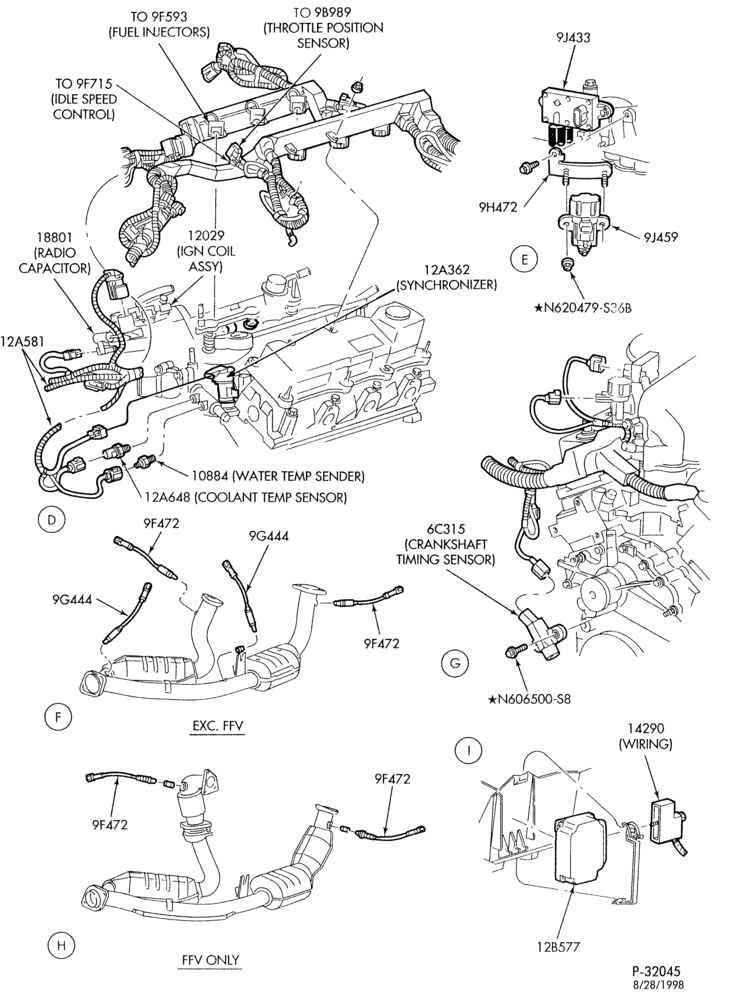 Схема 6 CYL. 3.0L - EXC. DOHC-Powertrain control module (P.C.M.) - Page B