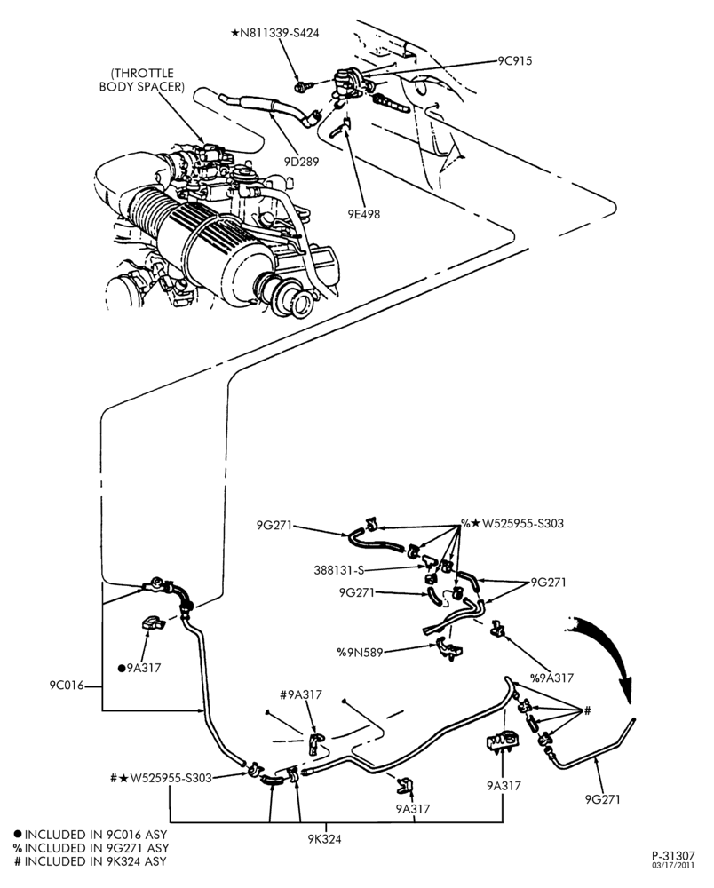 Схема 8 CYL. 4.6L & 5.4L-Fuel vapor management valve