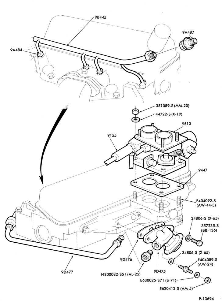 Схема 4 CYL. 1.6L (98 C.I.D.)-Emission system - exhaust gas