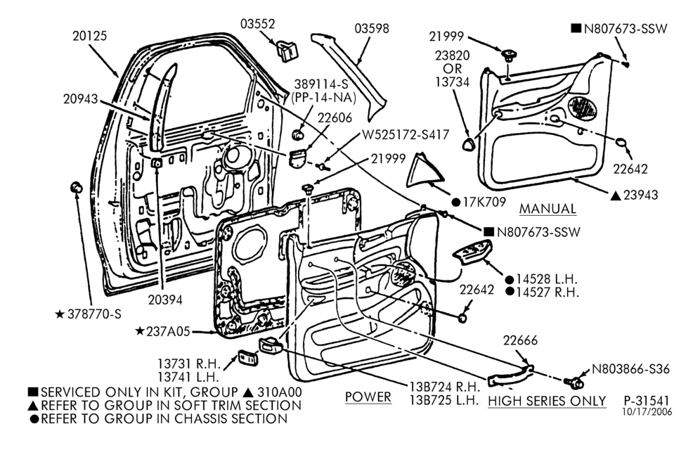 Схема SOFT, INTERIOR TRIM-Interior trim - door trim - front-F150/250-Under 8500# GVW