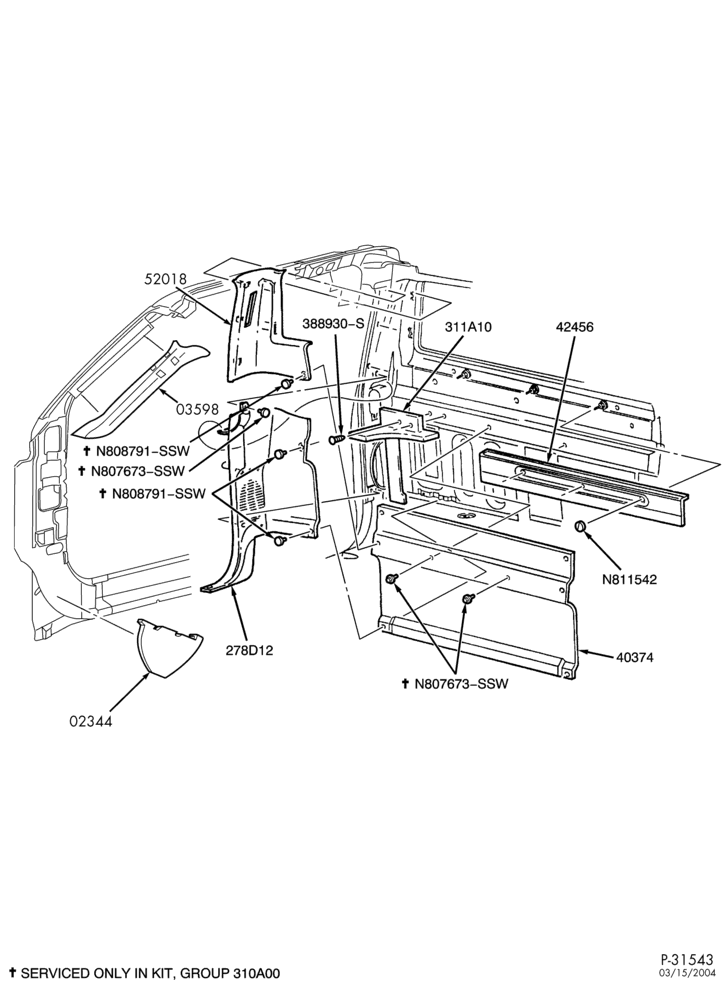 Схема SOFT, INTERIOR TRIM-Interior trim - rear quarter - Regular Cab-F150