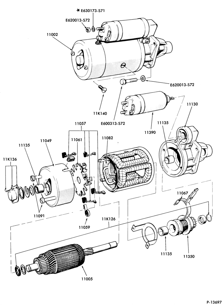 Схема Стартер, IGNITION AND HEADLAMP SWITCHES-Starter and drive assy.