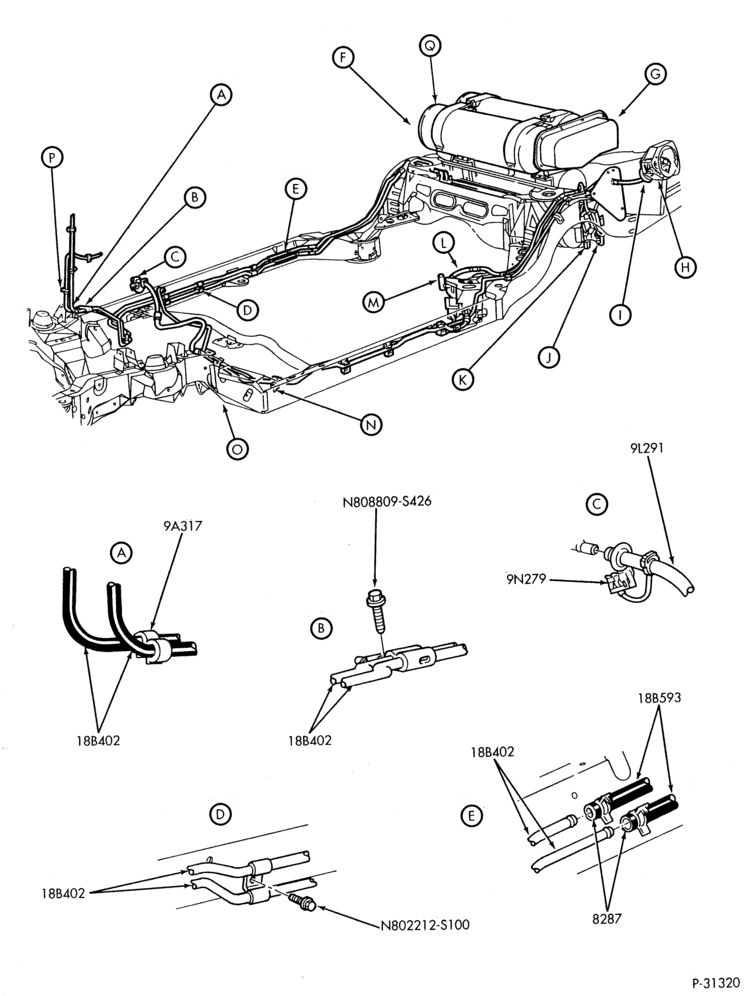 Схема FUEL TANK AND LINES-Fuel system - natural gas - Ford - Page A
