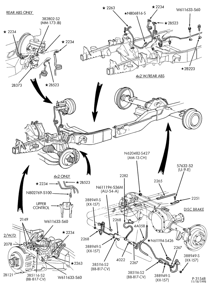 Схема BRAKES-Brake system - with anti-lock - Page A