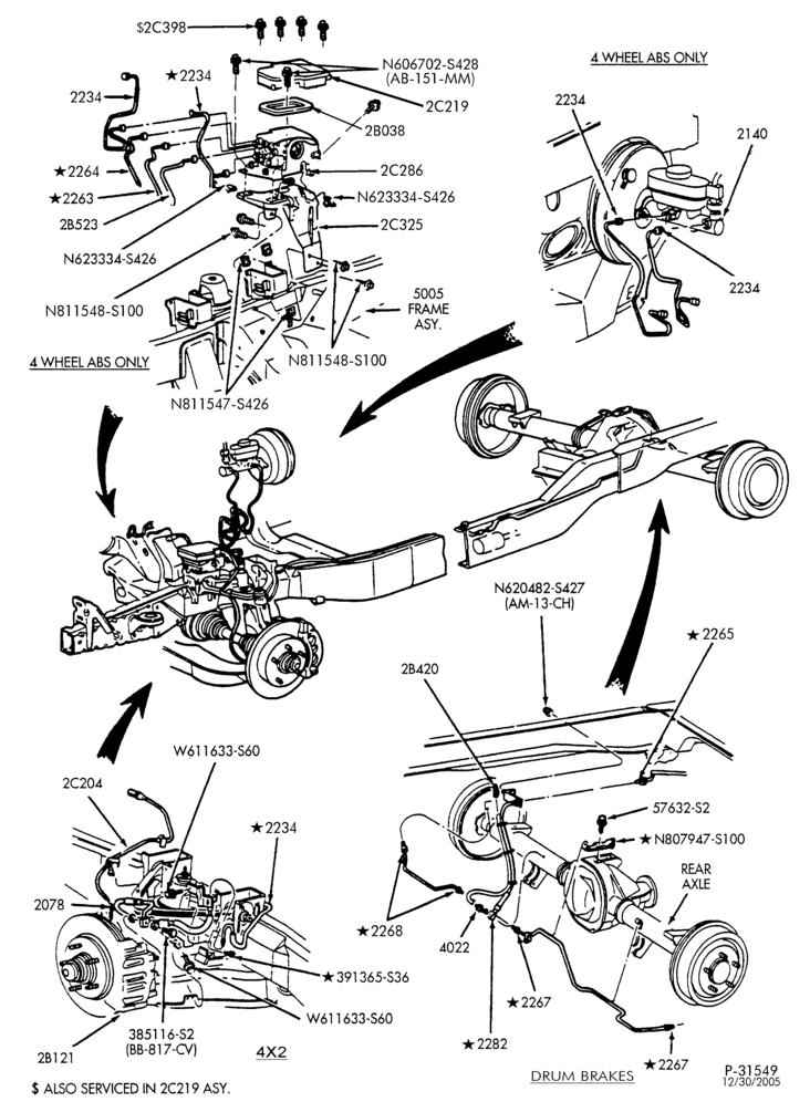 Схема BRAKES-Brake system - anti-lock - Page B-F150