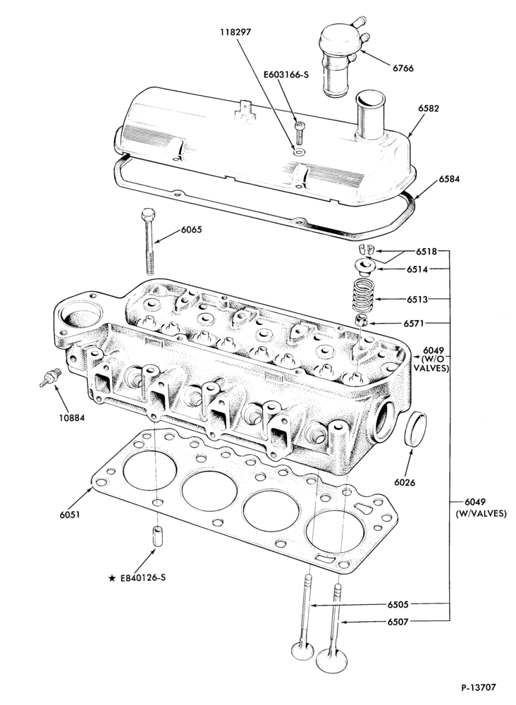 Схема 4 CYL. 1.6L (98 C.I.D.)-Cylinder head, valves, rocker arm and related parts