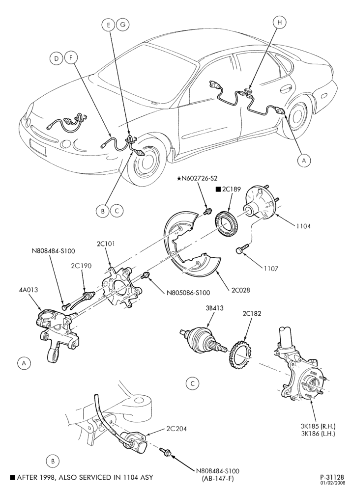 Схема BRAKES-Disc brake anti-lock wiring system - Page A
