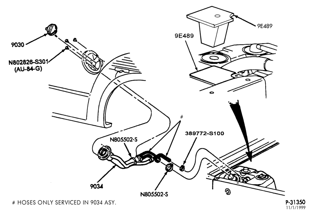 Схема 6 CYL. 4.2L - GAS-Fuel filler pipe installation
