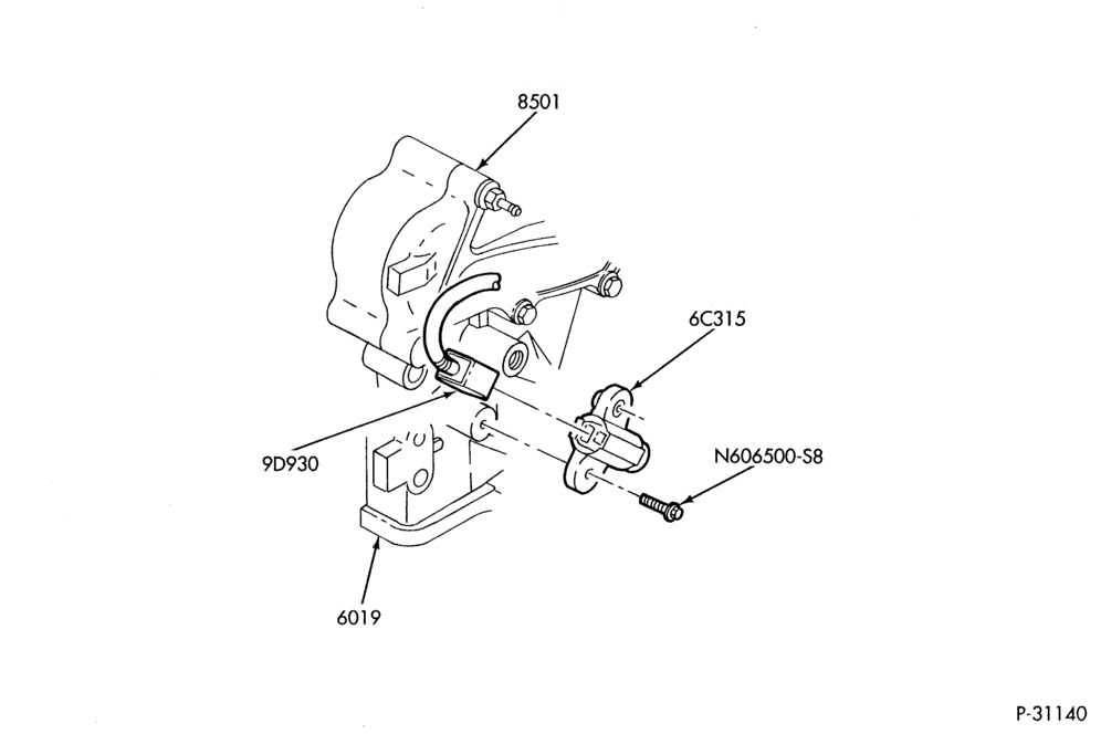 Схема 6 CYL. 3.0L - EXC. SHO-Crankshaft timing sensor & wiring harness connector