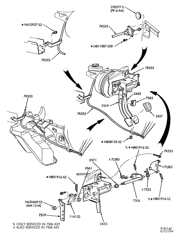 Схема EXTERNAL PARTS-Clutch pedal & related parts - 6 CYL. 3.8L-All