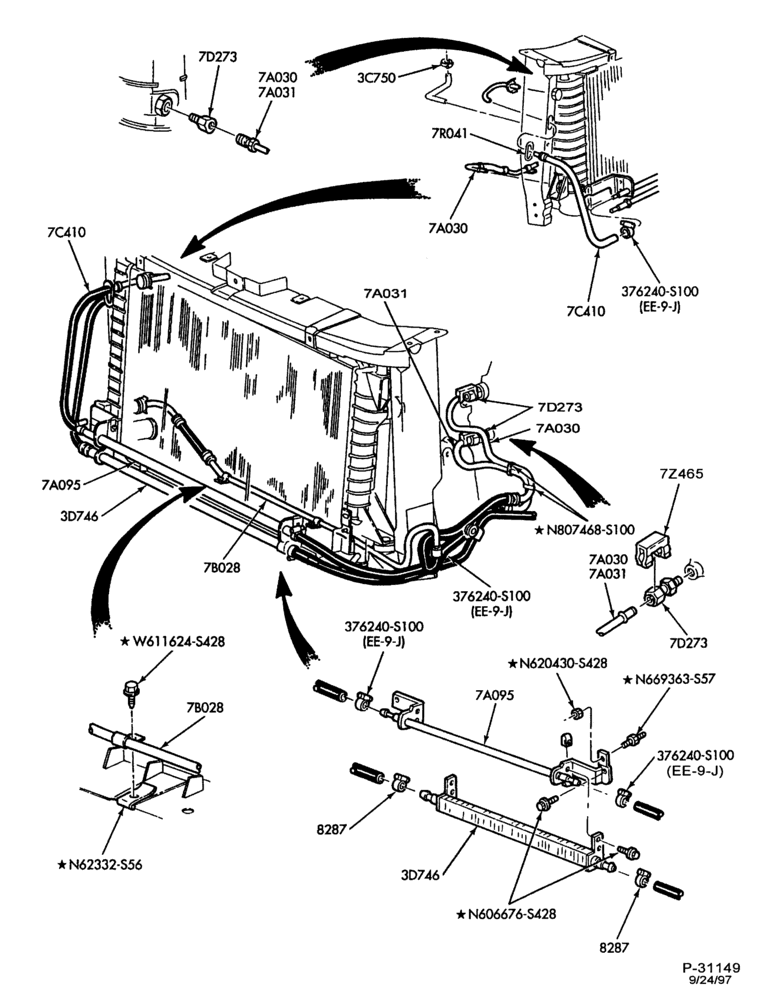 Схема AX4N TYPE - EXTERNAL PARTS-Oil cooling system - 8 cyl. 3.4L - SHO