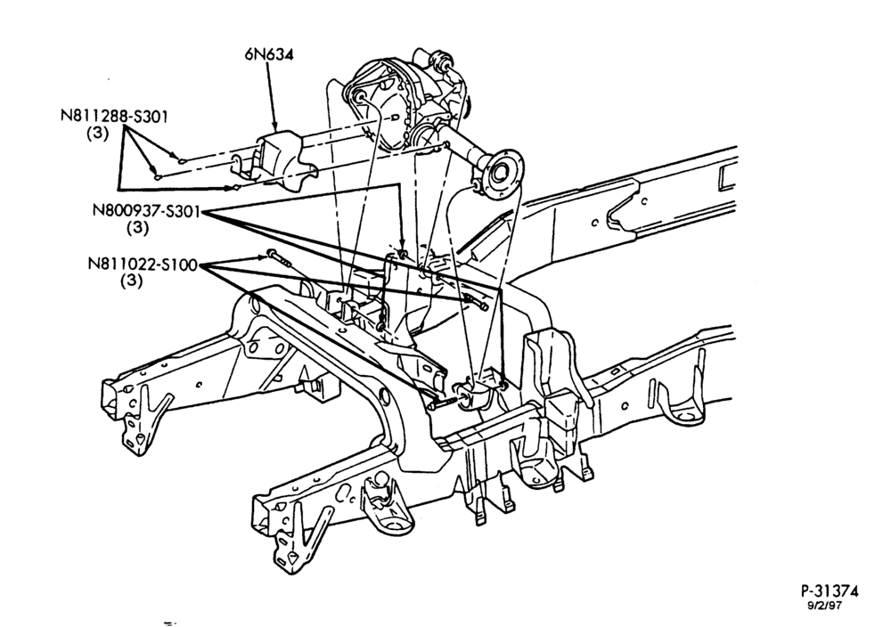 Схема FRONT AXLE-Front drive axle & oil drip shield-F150