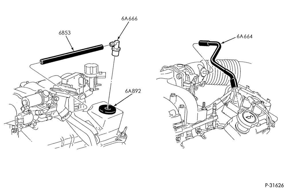 Схема 6 CYL. 3.0L - EXC. DOHC-Crankcase ventilation system