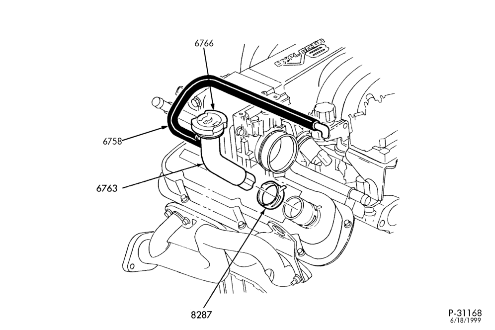 Схема 8 CYL. 5.0L-Oil filler pipe & related parts-BN