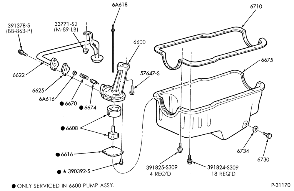 Схема 8 CYL. 5.0L-Oil pan, oil pump & related parts-B