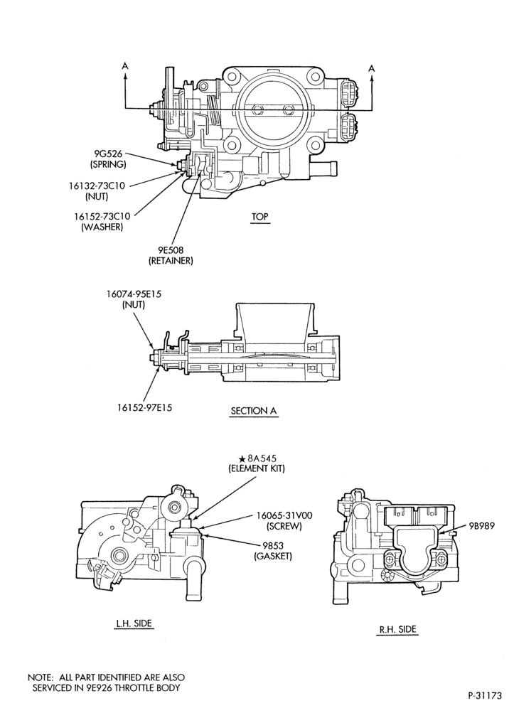 Схема BODY ASY. (THROTTLE AIR INTAKE CHARGING)