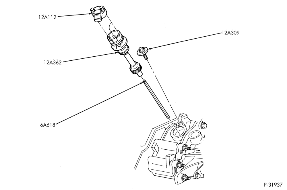 Схема Стартер, IGNITION AND HEADLAMP SWITCHES-Synchronizer, stator & intermediate shaft - 6 cyl. 4.2L