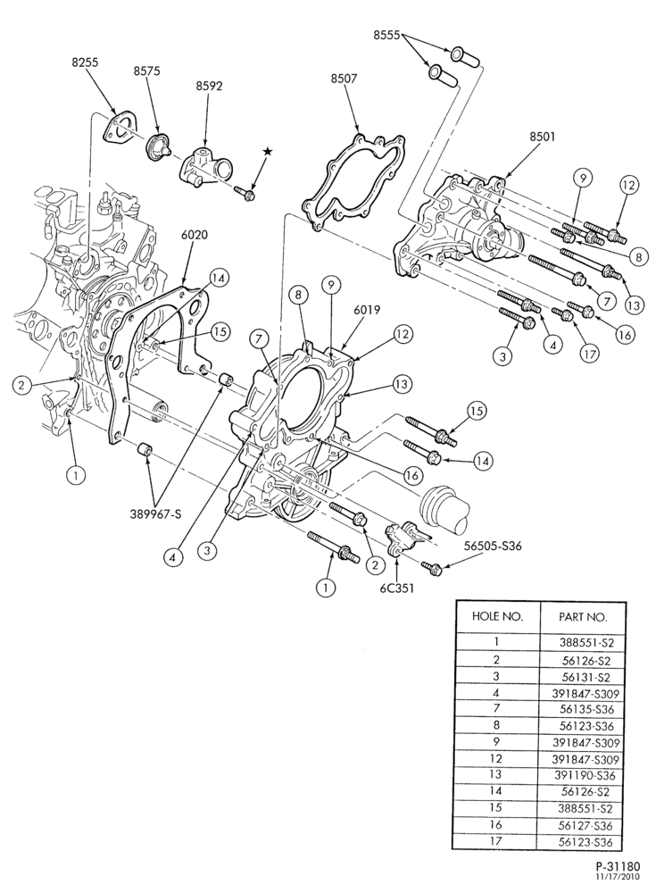 Схема Радиатор, GRILL AND COOLING-Water pump, thermostat housing & related parts - 8 cyl. 5.0L-B