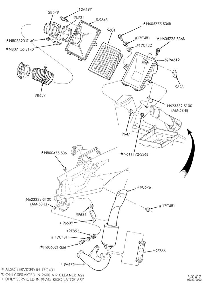 Схема 6 CYL. 3.0L - DOHC-Air cleaner