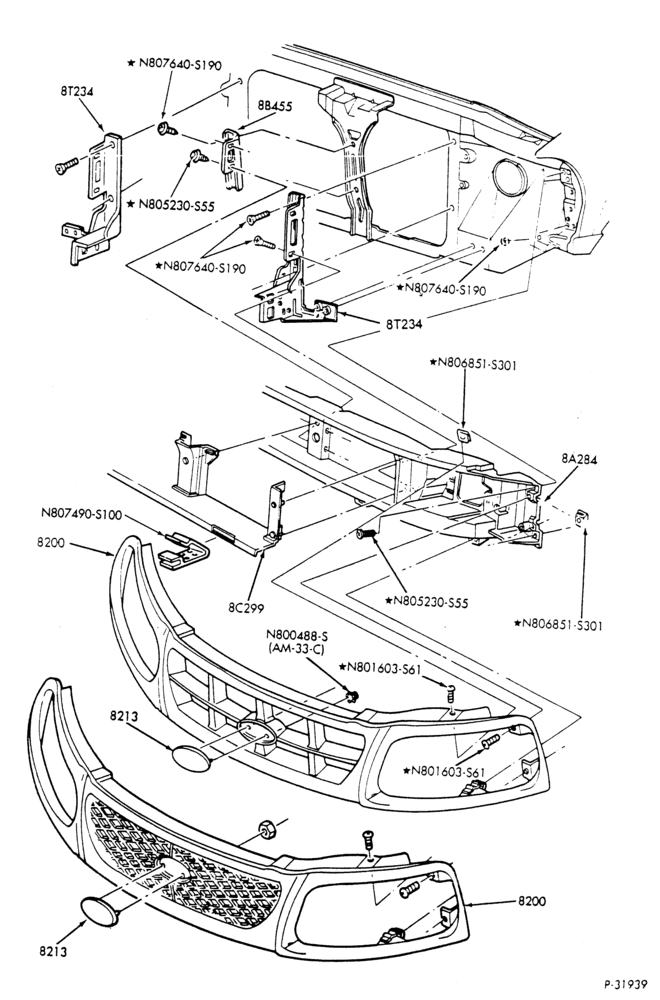 Схема Радиатор, GRILL AND COOLING-Radiator grille & related parts-F150/250-Under 8500# GVW