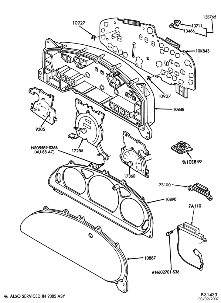 Схема Генератор, INSTRUMENT CLUSTER, BATTERY-Instrument cluster & related parts - with tachometer
