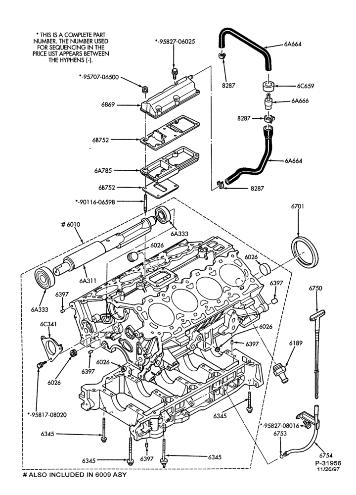 Схема 8 CYL. 3.4L - SHO-Cylinder block & related parts