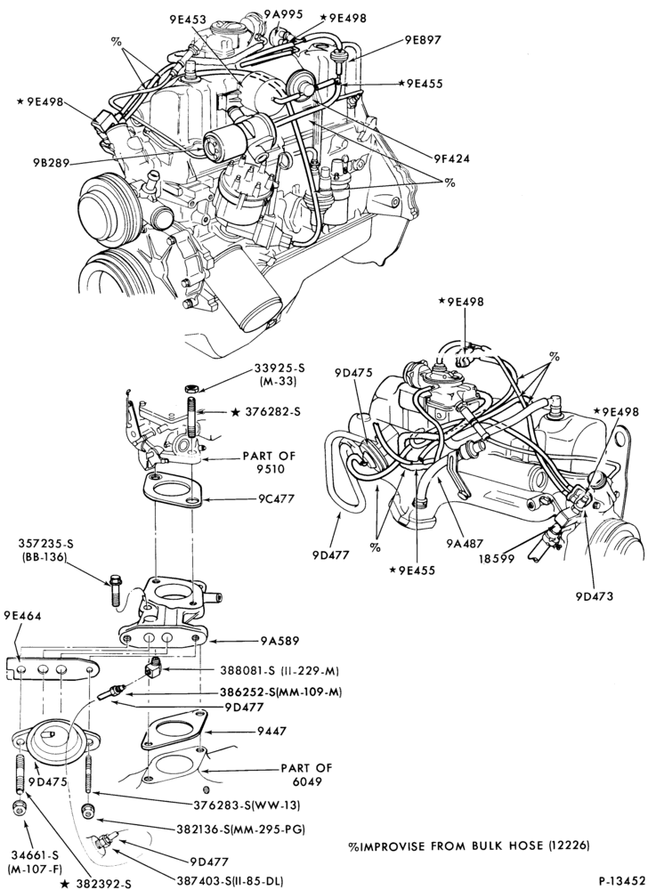 Схема 6 CYL. 4.1L (250 C.I.D.)-recirculation (E.G.R.)- exc. Calif.